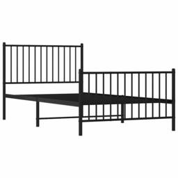 Berkfield Home Metal Bed Frame with Headboard & Footboard Black 100x200 cm - thumbnail 4