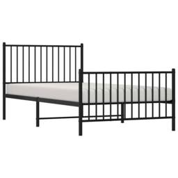 Berkfield Home Metal Bed Frame with Headboard & Footboard Black 100x200 cm - thumbnail 5