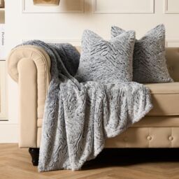 OHS 4 Pack Two Tone Faux Fur Soft Fleece Filled Cushion Covers - 45 x 45cm in Light Grey - Size: 45 cm x 45 cm - thumbnail 6