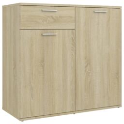 Berkfield Home Sideboard Sonoma Oak 80x36x75 cm Engineered Wood in Brown - Size: 80 x 36 x 75 cm - thumbnail 2