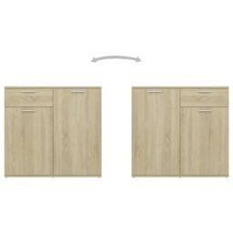 Berkfield Home Sideboard Sonoma Oak 80x36x75 cm Engineered Wood in Brown - Size: 80 x 36 x 75 cm - thumbnail 5