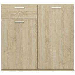 Berkfield Home Sideboard Sonoma Oak 80x36x75 cm Engineered Wood in Brown - Size: 80 x 36 x 75 cm - thumbnail 6