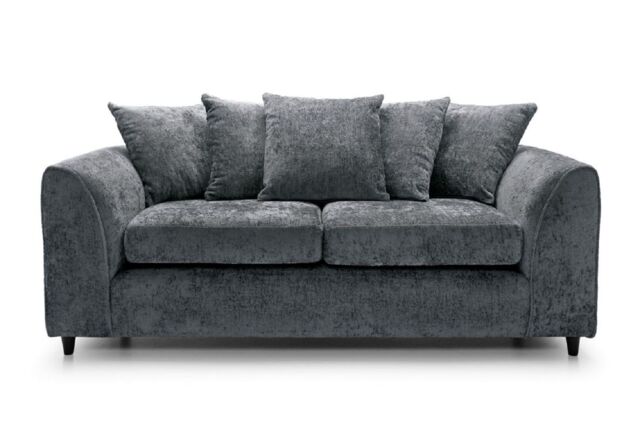 Furniture 786 Keria Chenille Fabric 3 Seater Sofa in Grey - image 1