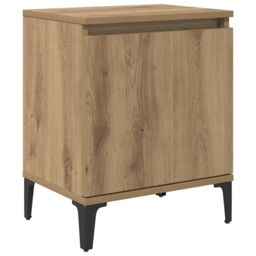 Berkfield Home Artisan Oak Bedside Table Artisan Oak Engineered wood, Metal in Brown - thumbnail 2