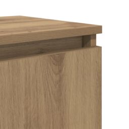 Berkfield Home Artisan Oak Bedside Table Artisan Oak Engineered wood, Metal in Brown - thumbnail 9