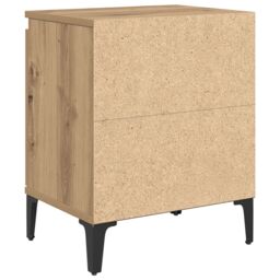 Berkfield Home Artisan Oak Bedside Table Artisan Oak Engineered wood, Metal in Brown - thumbnail 8