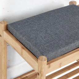 Rafaelo Mobilia Bamboo Shoe Storage Bench With 2 Cushioned Seat in Natural - thumbnail 5