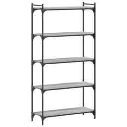 Berkfield Home Bookcase 5-Tier Grey Sonoma 80x30x154 cm Engineered Wood - Size: 80 x 30 x 154 cm - thumbnail 2