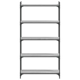 Berkfield Home Bookcase 5-Tier Grey Sonoma 80x30x154 cm Engineered Wood - Size: 80 x 30 x 154 cm - thumbnail 4