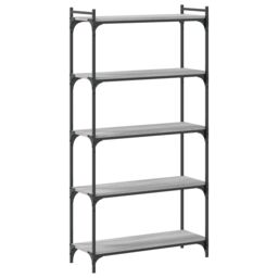 Berkfield Home Bookcase 5-Tier Grey Sonoma 80x30x154 cm Engineered Wood - Size: 80 x 30 x 154 cm - thumbnail 6