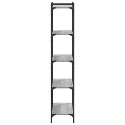 Berkfield Home Bookcase 5-Tier Grey Sonoma 80x30x154 cm Engineered Wood - Size: 80 x 30 x 154 cm - thumbnail 5