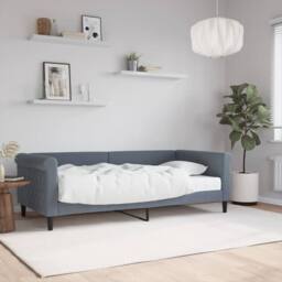 Berkfield Home Daybed with Mattress Blue Dark Grey 90x190 cm Velvet - thumbnail 1