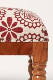Homescapes Cassia Red Geometric Footstool, 50 x 30 x 40 cm - thumbnail 4
