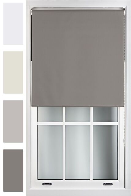 Furnished Roller Blind 100% Blackout Fabric Privacy Window Blinds in Dark Grey - Size: 105 cm width x 165 cm drop - image 1