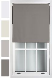 Furnished Roller Blind 100% Blackout Fabric Privacy Window Blinds in Dark Grey - Size: 105 cm width x 165 cm drop - thumbnail 1