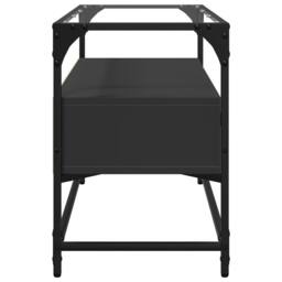 Berkfield Home TV Cabinet with Glass Top Black 80x35x51 cm Engineered Wood - Size: 80 x 35 x 51 cm - thumbnail 5