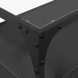 Berkfield Home TV Cabinet with Glass Top Black 80x35x51 cm Engineered Wood - Size: 80 x 35 x 51 cm - thumbnail 8