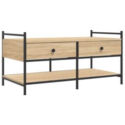 Berkfield Home Coffee Table Sonoma Oak 99x50x50 cm Engineered Wood in Brown - Size: 99 x 50 x 50 cm - thumbnail 2