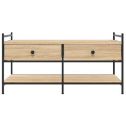Berkfield Home Coffee Table Sonoma Oak 99x50x50 cm Engineered Wood in Brown - Size: 99 x 50 x 50 cm - thumbnail 6