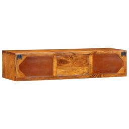 Berkfield Home Wall-mounted TV Cabinet Multicolour 100x30x22 Solid Wood Acacia - thumbnail 7