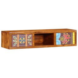 Berkfield Home Wall-mounted TV Cabinet Multicolour 100x30x22 Solid Wood Acacia - thumbnail 3