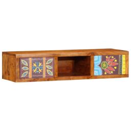 Berkfield Home Wall-mounted TV Cabinet Multicolour 100x30x22 Solid Wood Acacia - thumbnail 2