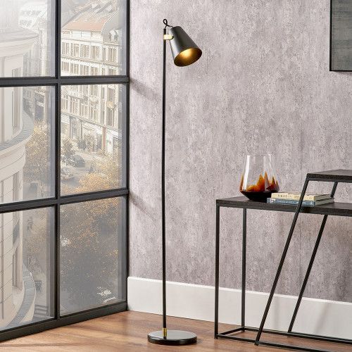 Ruma Black & Brushed Brass Task Floor Lamp - image 1
