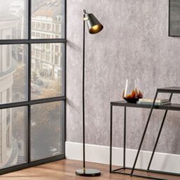 Ruma Black & Brushed Brass Task Floor Lamp