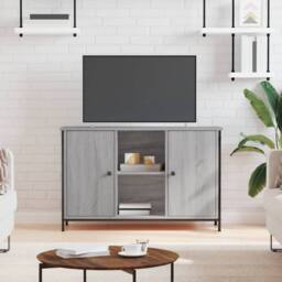 Berkfield Home TV Cabinet Grey Sonoma 100x35x65 cm Engineered Wood - Size: 100 x 35 x 65 cm - thumbnail 2