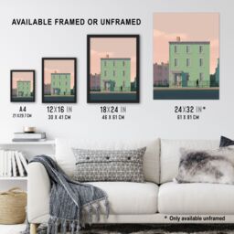 "Artery8 Wall Art Print Sage Green House By Amy Denver Minimalist Soft Pastel Pink Minimalism Simple Modern Artwork Poster - Size: W24"" x H32""" - thumbnail 3