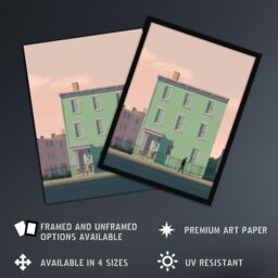 "Artery8 Wall Art Print Sage Green House By Amy Denver Minimalist Soft Pastel Pink Minimalism Simple Modern Artwork Poster - Size: W24"" x H32""" - thumbnail 2