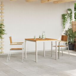 Berkfield Home 3 Piece Garden Dining Set Solid Wood Acacia in Brown - thumbnail 4