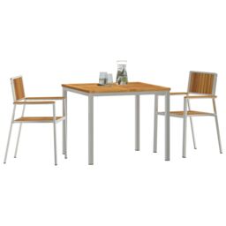 Berkfield Home 3 Piece Garden Dining Set Solid Wood Acacia in Brown - thumbnail 3