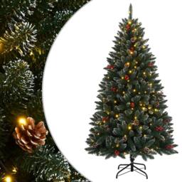 Berkfield Home Realistic Artificial Christmas Tree 300 LEDs 180 cm in Green - thumbnail 2