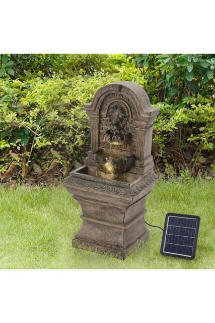 Living and Home Garden Decor Solar-Powered Water Fountain in Natural