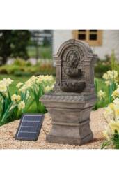 Living and Home Garden Decor Solar-Powered Water Fountain in Natural - thumbnail 2
