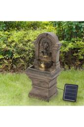 Living and Home Garden Decor Solar-Powered Water Fountain in Natural