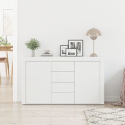 Berkfield Home White Sideboard White Wood 120 x 36 x 69 cm Storage - thumbnail 4