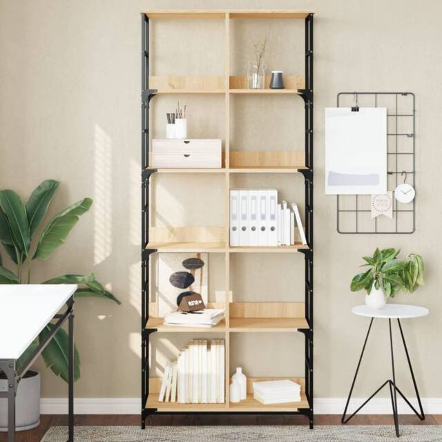 Berkfield Home Bookshelf Sonoma Oak 78.5x33x188.5 cm Engineered Wood in Brown - image 1