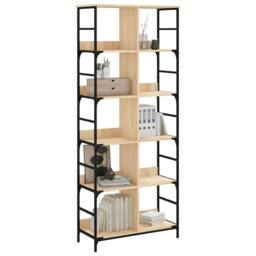 Berkfield Home Bookshelf Sonoma Oak 78.5x33x188.5 cm Engineered Wood in Brown - thumbnail 3