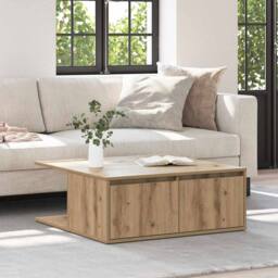 Berkfield Home Coffee Table Artisan oak 80 x 80 x 31 cm Engineered wood in Brown - thumbnail 4
