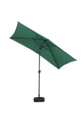 H&O Direct Rectangular Green Waterproof Parasol for Outdoor with Plastic Fillable Base