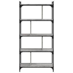 Berkfield Home Bookcase 5-Tier Grey Sonoma 76x32x158 cm Engineered Wood - Size: 76 x 32 x 158 cm - thumbnail 4