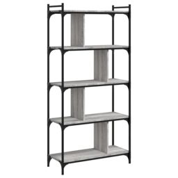 Berkfield Home Bookcase 5-Tier Grey Sonoma 76x32x158 cm Engineered Wood - Size: 76 x 32 x 158 cm - thumbnail 6