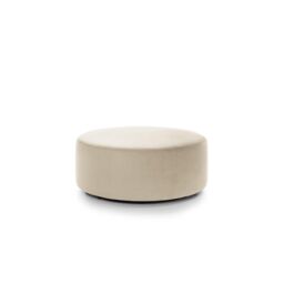Abakus Direct Chicago Spill-Proof Velvet Large Swivel Footstool in Cream - thumbnail 1