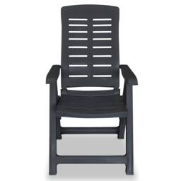 Berkfield Home Reclining Garden Chairs 6 pcs Plastic Anthracite in Black - thumbnail 4