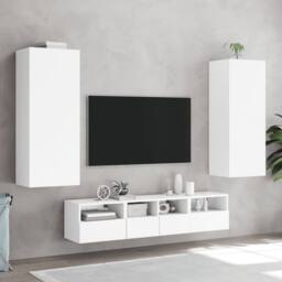Berkfield Home TV Wall Cabinet White 40.5x30x102 cm Engineered Wood - thumbnail 4