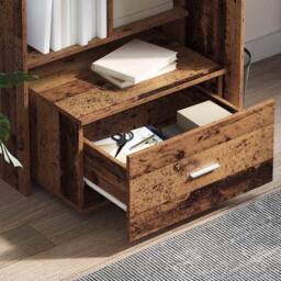 Berkfield Home Drawer Cabinet Old wood Particle board Medium Drawer Cabinet in Brown - thumbnail 4