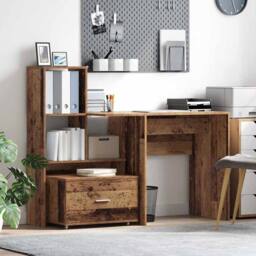Berkfield Home Drawer Cabinet Old wood Particle board Medium Drawer Cabinet in Brown - thumbnail 2