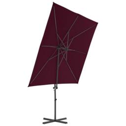 Berkfield Home Elegant Cantilever Umbrella with Steel Pole Bordeaux Red 250x250 cm in Burgundy - thumbnail 1